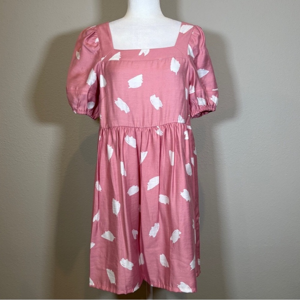 Pink Kids Dress with White Accents